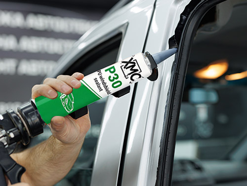 Pengedap cermin depan PU aftermarket